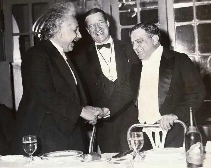 Framed Print : Einstein Shaking Hands with Mayor Framed Print : Einstein Shaking Hands with Mayor