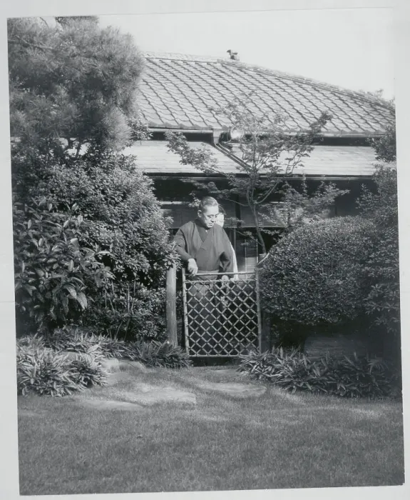 Framed Print : Eisaku Sato at His Garden Gate Framed Print : Eisaku Sato at His Garden Gate