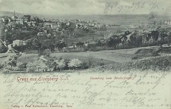 Eisenberg S. _A, Thuringia, Germany, view around ca 1910, digital reproduction of a historical postcard, from that time, exact date unknown