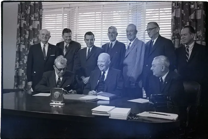 Framed Print : Eisenhower with Congressmen and GOP Members Framed Print : Eisenhower with Congressmen and GOP Members