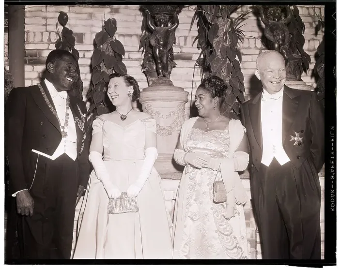 Framed Print : Eisenhower Family with President Magloire Framed Print : Eisenhower Family with President Magloire