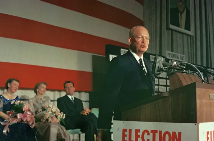 Framed Print : Eisenhower Making Election Speech Framed Print : Eisenhower Making Election Speech