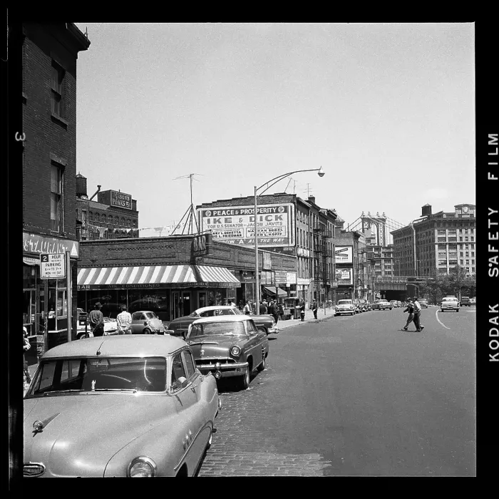Framed Print : Eisenhower-Nixon Billboard in 1950's Brooklyn Heights