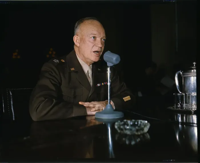 Framed Print : Eisenhower Speaking in Microphone Framed Print : Eisenhower Speaking in Microphone