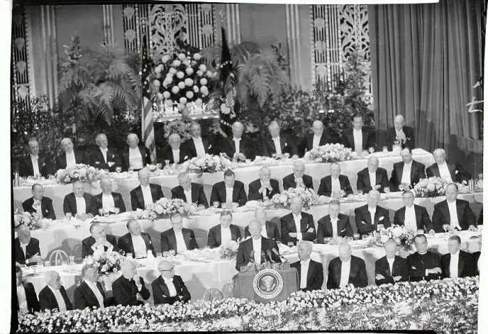 Framed Print : Eisenhower Speaks at Al Smith Dinner 1957 Framed Print : Eisenhower Speaks at Al Smith Dinner 1957