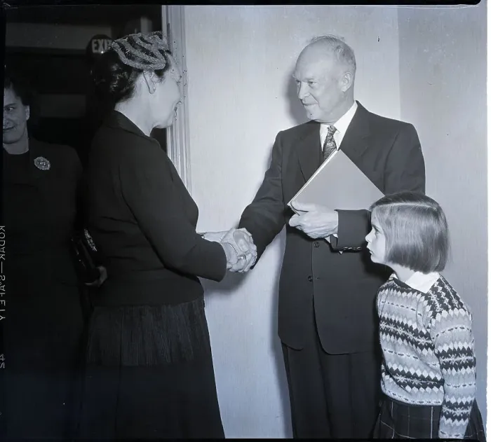 Framed Print : Eisenhower Thanks Woman, Christine Todd@6 Framed Print : Eisenhower Thanks Woman, Christine Todd@6