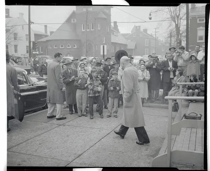 Framed Print : Eisenhower Tipping His Hat to Crowd Framed Print : Eisenhower Tipping His Hat to Crowd