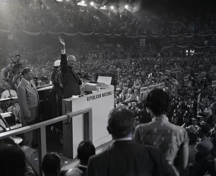 Framed Print : Eisenhower W / Arm Raised @Rep Convention Framed Print : Eisenhower W / Arm Raised @Rep Convention