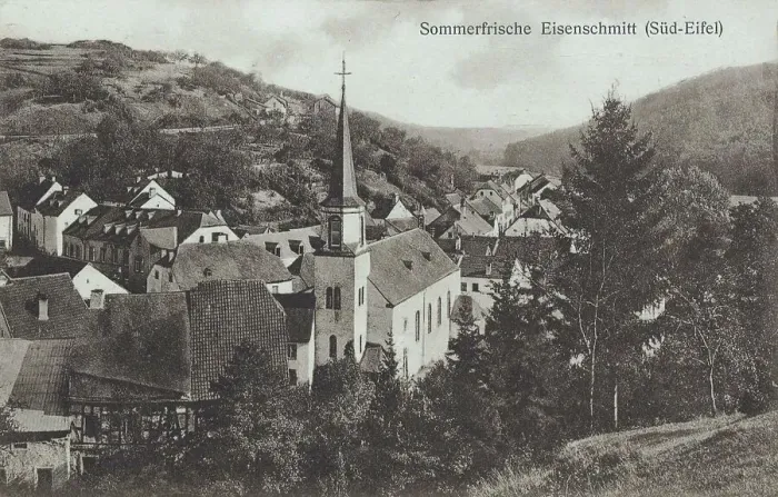 Framed Print : Eisenschmitt in the southern Eifel, district of Bernkastel-Wittlich in Rhineland-Palatinate, Germany, view from around 1910, digital reproduction of a historical postcard, from that time, exact date unknown Framed Print : Eisenschmitt in the southern Eifel, district of Bernkastel-Wittlich in Rhineland-Palatinate, Germany, view from around 1910, digital reproduction of a historical postcard, from that time, exact date unknown