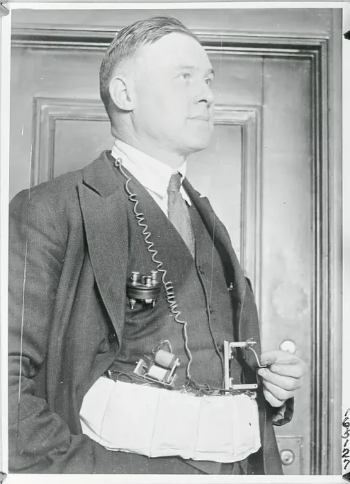 Framed Print : E.J. Lynch Wearing a Radio Framed Print : E.J. Lynch Wearing a Radio