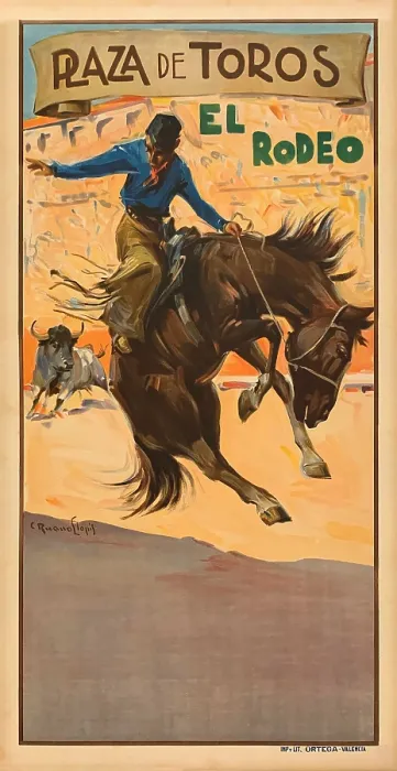 Framed Print : El Rodeo. Spanish rodeo poster for the Plaza de Toros Framed Print : El Rodeo. Spanish rodeo poster for the Plaza de Toros