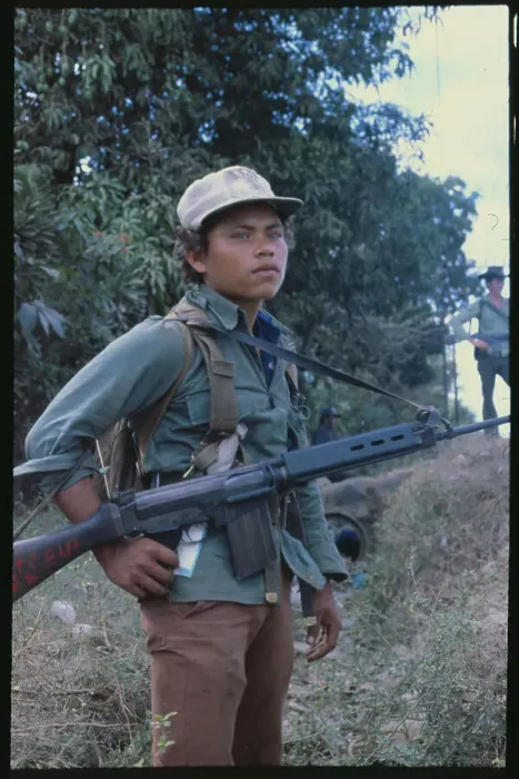 Framed Print : El Salvadoran Youth with Rifle Framed Print : El Salvadoran Youth with Rifle
