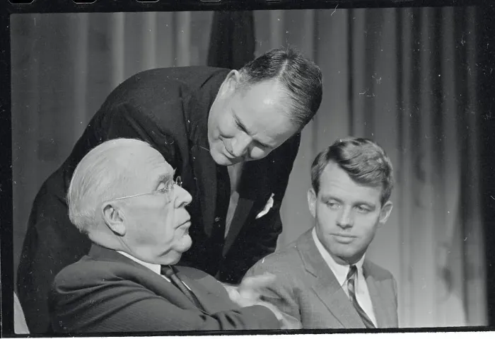 Framed Print : Elbert Carvel Talking to David Lawrence Framed Print : Elbert Carvel Talking to David Lawrence