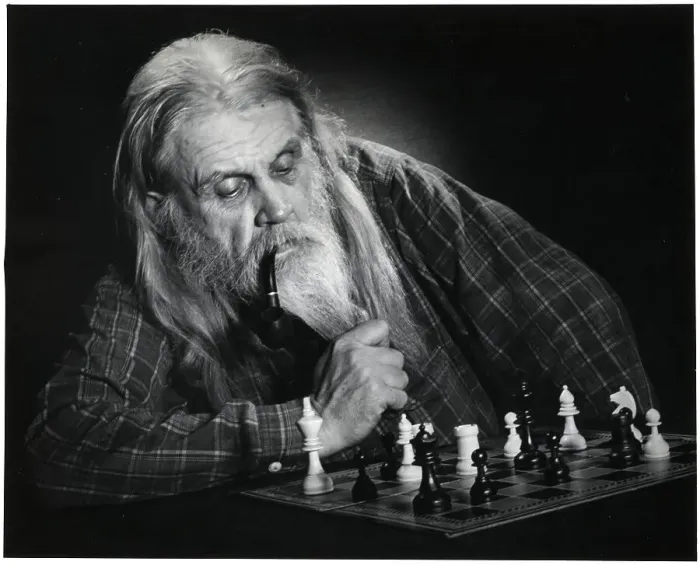 Framed Print : Elderly Bearded Man Gazing At Chessboard Framed Print : Elderly Bearded Man Gazing At Chessboard