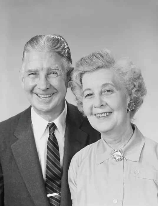 Framed Print : Elderly couple, smiling, portrait Framed Print : Elderly couple, smiling, portrait