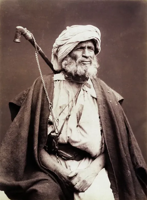 Framed Print : Elderly Egyptian Man Seated / Turban Framed Print : Elderly Egyptian Man Seated / Turban