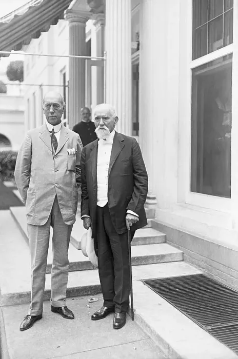 Framed Print : Elderly Ex Senator Posing with President Harding Framed Print : Elderly Ex Senator Posing with President Harding