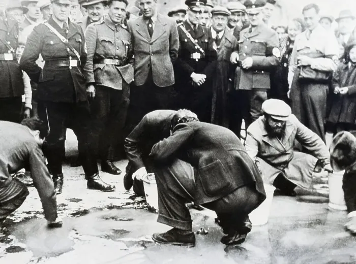 Framed Print : Elderly Jews Scrubbing Main Streets Framed Print : Elderly Jews Scrubbing Main Streets