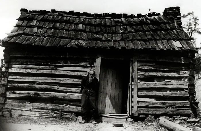 Framed Print : Elderly Man Outside His Cabin