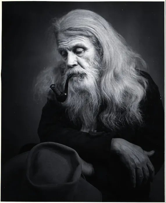 Framed Print : Elderly Man Smoking Cigar In Pipe Framed Print : Elderly Man Smoking Cigar In Pipe