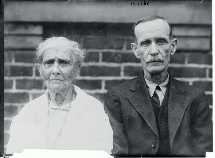 Framed Print : Elderly Mother and son Posing Framed Print : Elderly Mother and son Posing