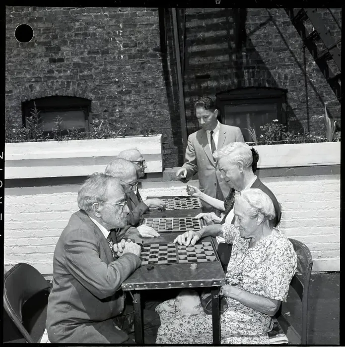 Framed Print : Elderly People Play Chess Tournament Framed Print : Elderly People Play Chess Tournament