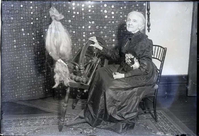 Framed Print : Elderly Woman Seated @ Spinning Wheel Framed Print : Elderly Woman Seated @ Spinning Wheel