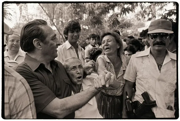 Framed Print : Elderly Women Greet President Duarte Framed Print : Elderly Women Greet President Duarte