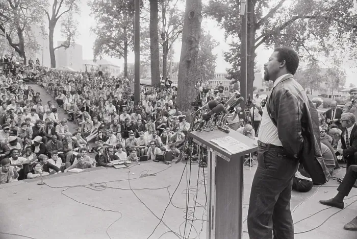 Framed Print : Eldridge Cleaver Speaking At American