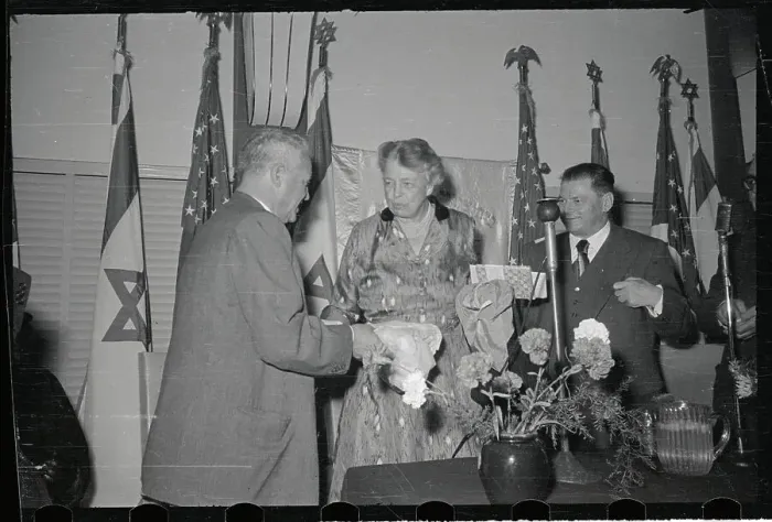Framed Print : Eleanor Roosevelt Accepting Honor at Israeli Event
