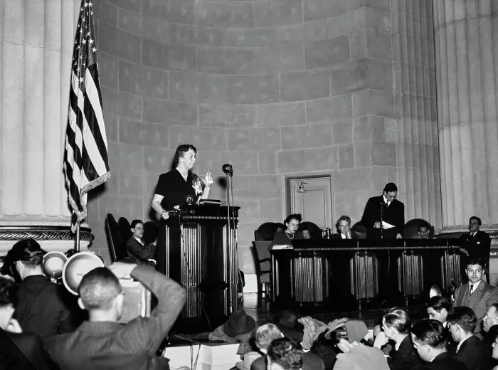 Framed Print : Eleanor Roosevelt Addressing American Youth Congress Framed Print : Eleanor Roosevelt Addressing American Youth Congress
