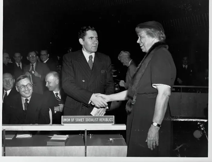 Framed Print : Eleanor Roosevelt and Andrei Gromyko Framed Print : Eleanor Roosevelt and Andrei Gromyko