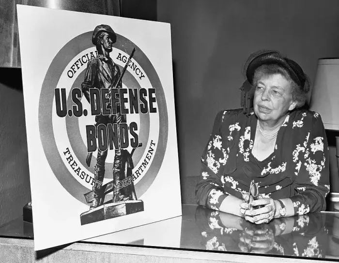 Framed Print : Eleanor Roosevelt and US Defense Bond Poster Framed Print : Eleanor Roosevelt and US Defense Bond Poster
