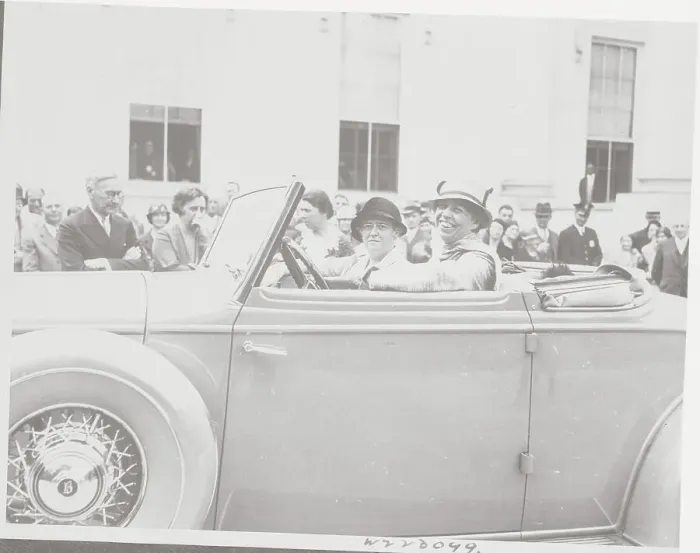 Framed Print : Eleanor Roosevelt Driving with Nancy Cook Framed Print : Eleanor Roosevelt Driving with Nancy Cook
