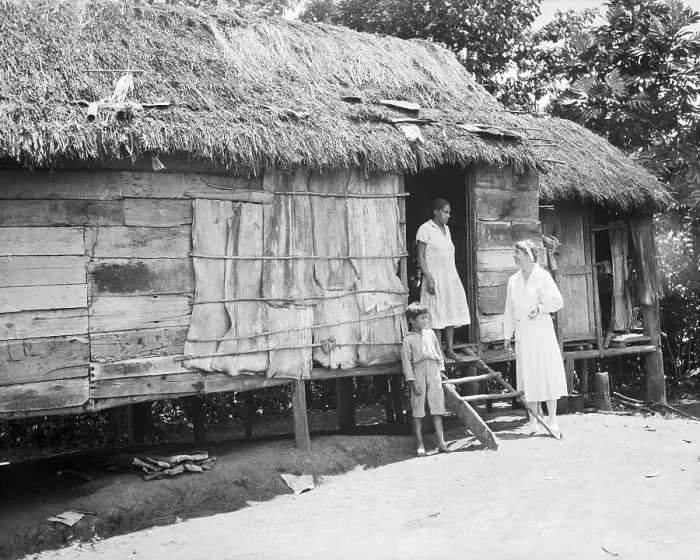 Framed Print : Eleanor Roosevelt Inspects Thatched-Roof Home Framed Print : Eleanor Roosevelt Inspects Thatched-Roof Home
