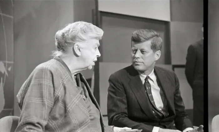 Framed Print : Eleanor Roosevelt and John F. Kennedy