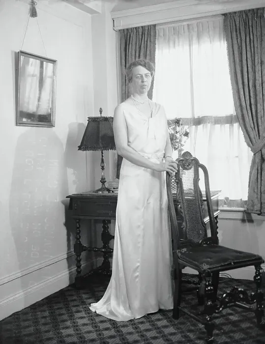Framed Print : Eleanor Roosevelt Modeling Gown