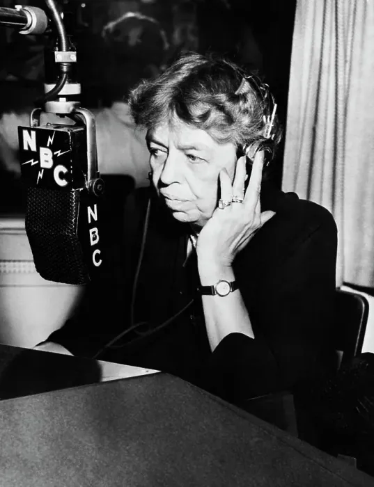 Framed Print : Eleanor Roosevelt During Radio Broadcast Framed Print : Eleanor Roosevelt During Radio Broadcast