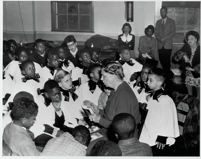 Framed Print : Eleanor Roosevelt Reading to Children