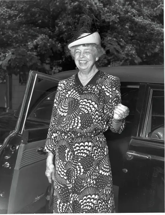 Framed Print : Eleanor Roosevelt Smiling by Car Framed Print : Eleanor Roosevelt Smiling by Car