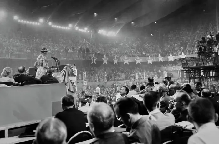 Framed Print : Eleanor Roosevelt Speaking At Democratic National Convention Framed Print : Eleanor Roosevelt Speaking At Democratic National Convention