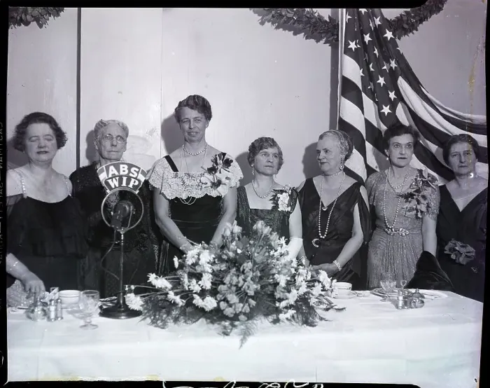 Framed Print : Eleanor Roosevelt Stands with Women at Award Ceremony Framed Print : Eleanor Roosevelt Stands with Women at Award Ceremony