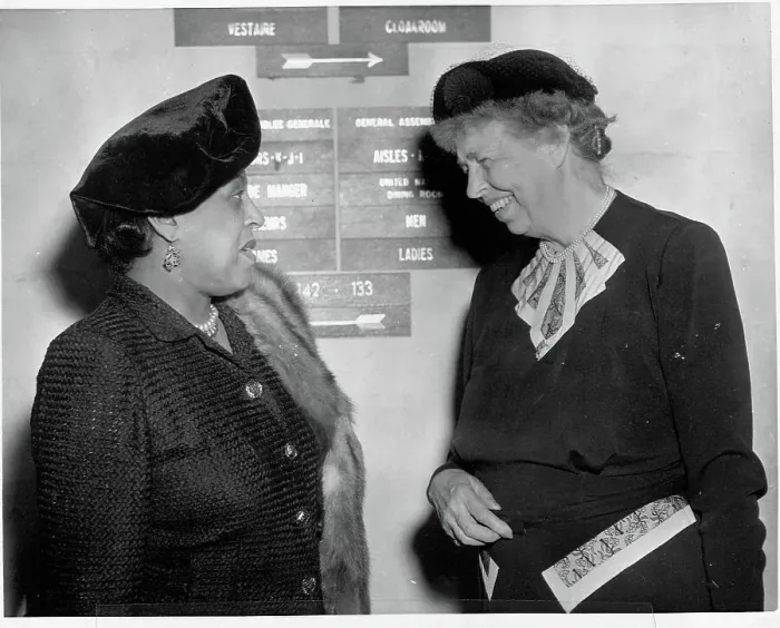 Framed Print : Eleanor Roosevelt Talking with Edith Sampson at United Nations General Assembly Framed Print : Eleanor Roosevelt Talking with Edith Sampson at United Nations General Assembly