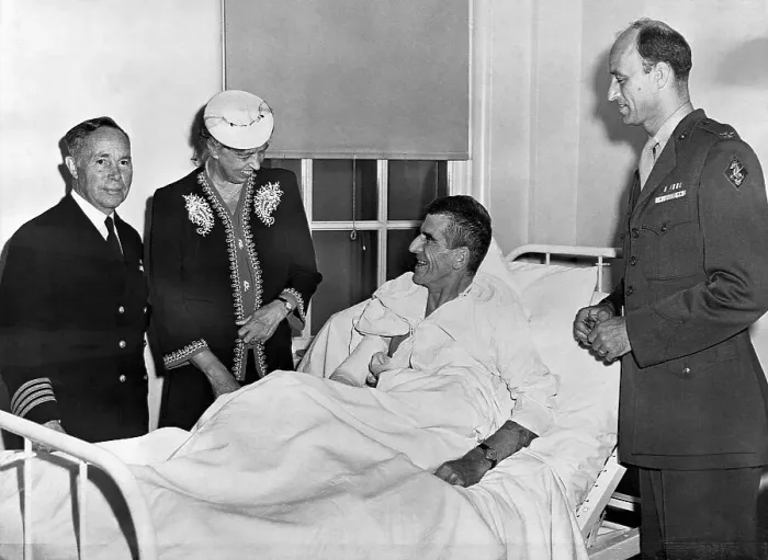 Framed Print : Eleanor Roosevelt Visiting Colonel Carlson at Naval Hospital Framed Print : Eleanor Roosevelt Visiting Colonel Carlson at Naval Hospital