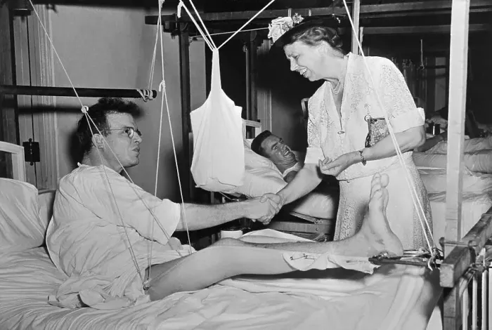 Framed Print : Eleanor Roosevelt Visiting Hospital Framed Print : Eleanor Roosevelt Visiting Hospital