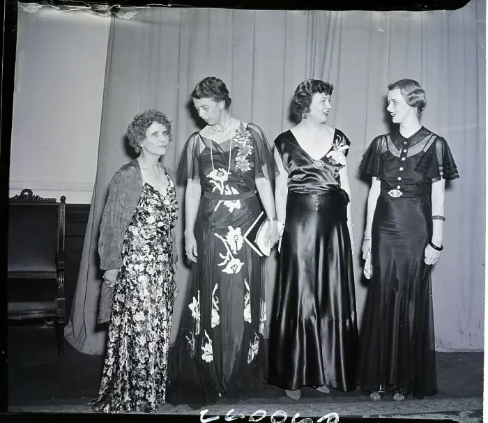Framed Print : Eleanor Roosevelt and Women Pose in Ball Gowns Framed Print : Eleanor Roosevelt and Women Pose in Ball Gowns