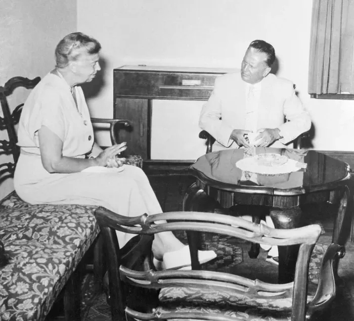 Framed Print : Eleanor Roosevelt with Yugoslavia Leader Marshal Tito Framed Print : Eleanor Roosevelt with Yugoslavia Leader Marshal Tito