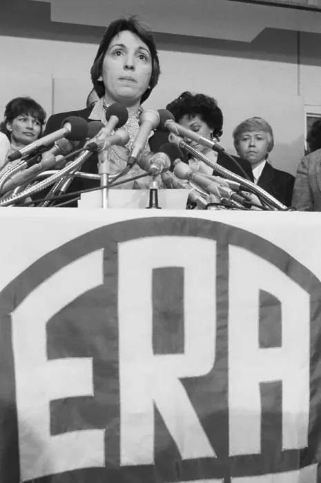 Framed Print : Eleanor Smeal Behind ERA Yes Banner Framed Print : Eleanor Smeal Behind ERA Yes Banner