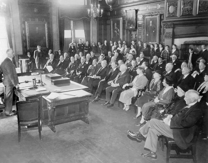 Framed Print : Electoral College Members Seated Together Framed Print : Electoral College Members Seated Together