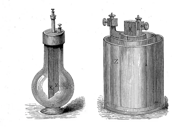 Framed Print : Electrical engineering, bottle element and Bunsen element, voltage source providing an electrical voltage of about 1, 9 V, Germany, 1876, Historic, digitally restored reproduction of an original 19th-century original Framed Print : Electrical engineering, bottle element and Bunsen element, voltage source providing an electrical voltage of about 1, 9 V, Germany, 1876, Historic, digitally restored reproduction of an original 19th-century original